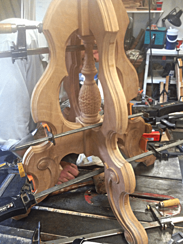 Pedestal fully assembled and glued.